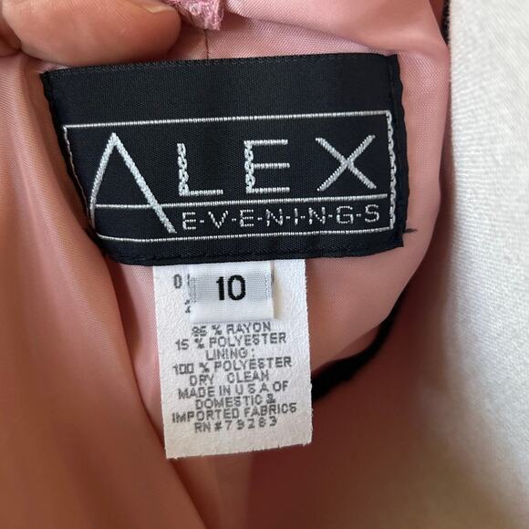 Vintage Y2K Alex Evenings Pink Mauve Iridescent Midi Sheath Gown Sleeveless - Picture 5 of 8